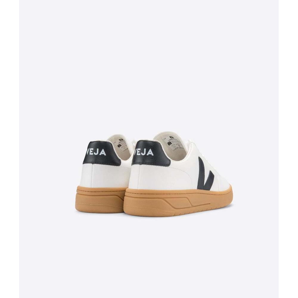 Veja V-12 LEATHER Sneakers Dames White/Black | BE 667CTV